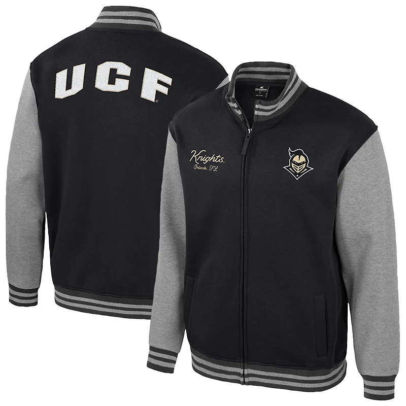 Men's Colosseum Black UCF Knights Ambi-Turner Full-Zip Varsity Jacket