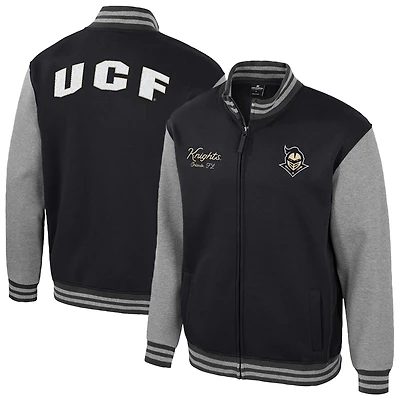 Men's Colosseum Black UCF Knights Ambi-Turner Full-Zip Varsity Jacket