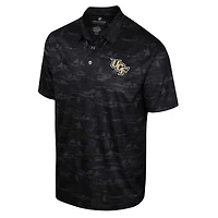 Men's Colosseum Black UCF Knights Daly Print Polo
