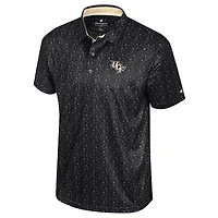 Men's Colosseum  Black UCF Knights Football Print Polo
