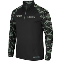 Men's Colosseum Black UCF Knights OHT Military Appreciation Take Flight Raglan Quarter-Zip Jacket