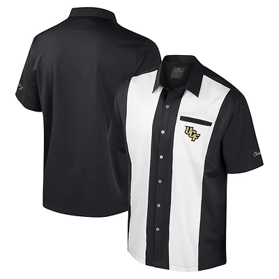 Chemise boutonnée de bowling UCF Knights Strike pour homme, noire, Colosseum