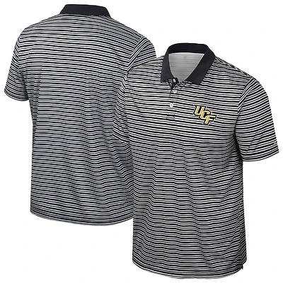 Men's Colosseum Black UCF Knights Striped Polo