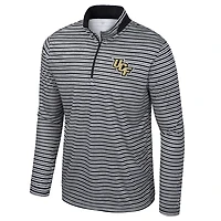 Men's Colosseum Black UCF Knights Striped Quarter-Zip Top