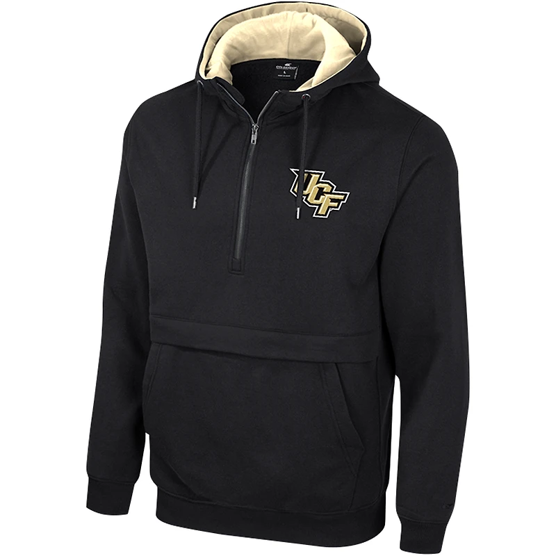 Chandail à capuchon demi-zip Colosseum UCF Knights Team noir pour hommes