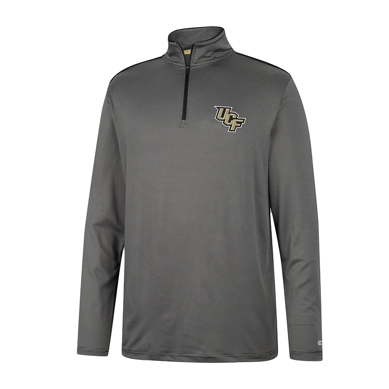 Men's Colosseum Charcoal UCF Knights Logo Quarter-Zip Windshirt
