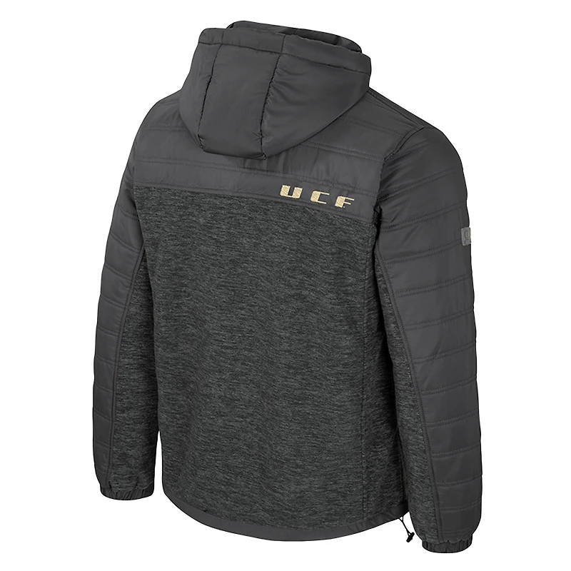 Men's Colosseum Charcoal UCF Knights Nightman Full-Zip Hoodie Puffer Jacket