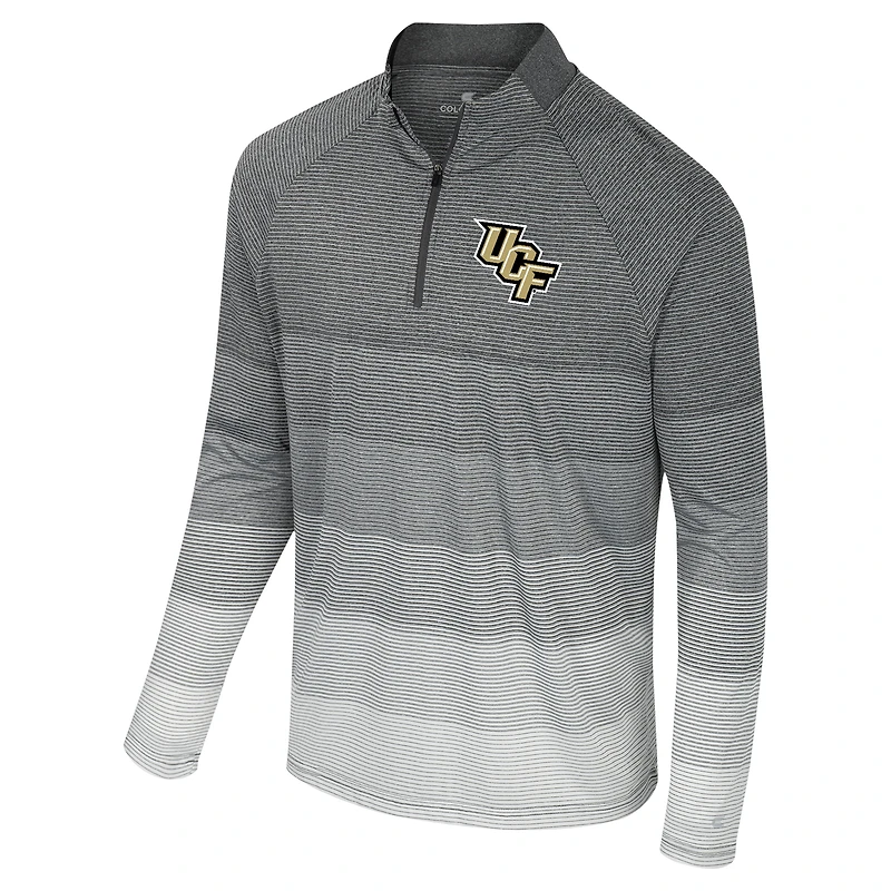 Men's Colosseum  Gray UCF Knights AI Striped Mesh Quarter-Zip Raglan Windshirt
