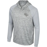Men's Colosseum Gray UCF Knights Cybernetic Raglan Quarter-Zip Hooded Top