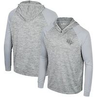 Men's Colosseum Gray UCF Knights Cybernetic Raglan Quarter-Zip Hooded Top