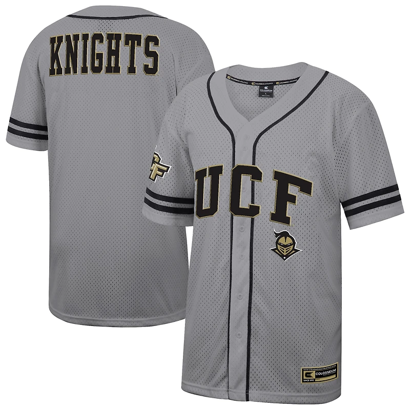 Men's Colosseum Gray UCF Knights Free Spirited Baseball Jersey