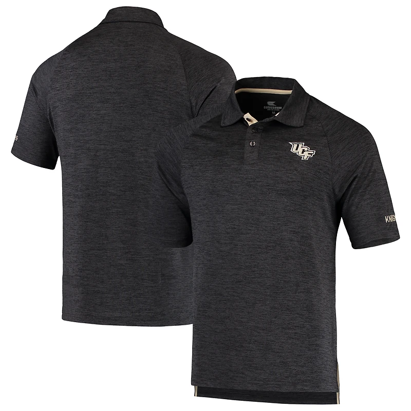 Men's Colosseum Heathered Black UCF Knights Down Swing Polo
