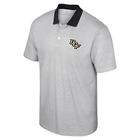 Men's Colosseum White/Black UCF Knights Print Stripe Polo