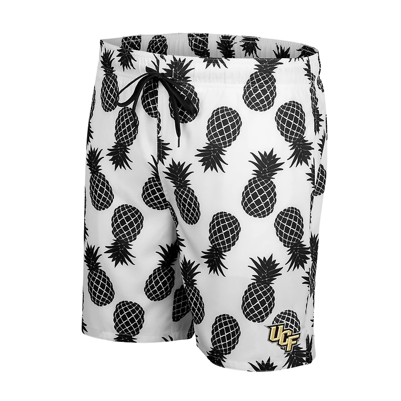 Men's Colosseum White UCF Knights Pineapples Swim Shorts