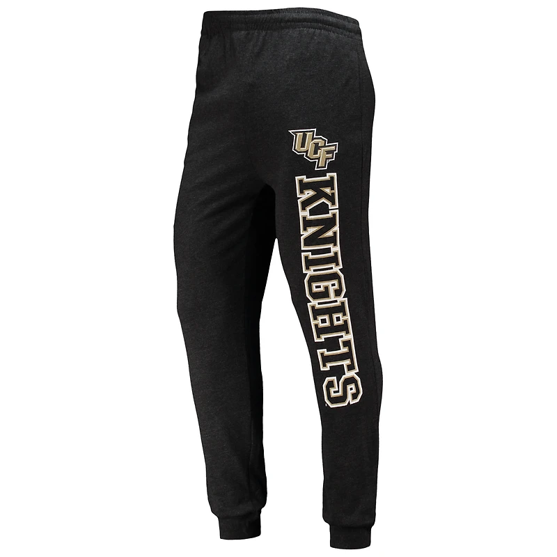 Ensemble pyjama à capuche et jogging manches longues Concepts Sport noir/anthracite chiné pour homme UCF Knights Meter