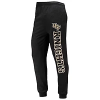 Ensemble pyjama à capuche et jogging manches longues Concepts Sport noir/anthracite chiné pour homme UCF Knights Meter