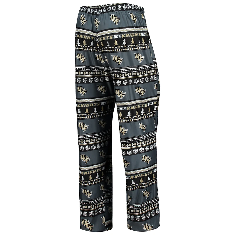 Men's Concepts Sport Charcoal UCF Knights Ugly Sweater Long Sleeve Top and Pants Sleep Set
