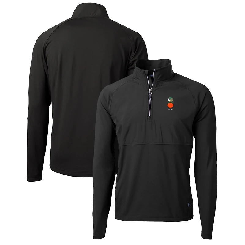 Veste hybride en tricot recyclé entièrement zippée avec logo Cutter & Buck Black UCF Knights Adapt pour homme