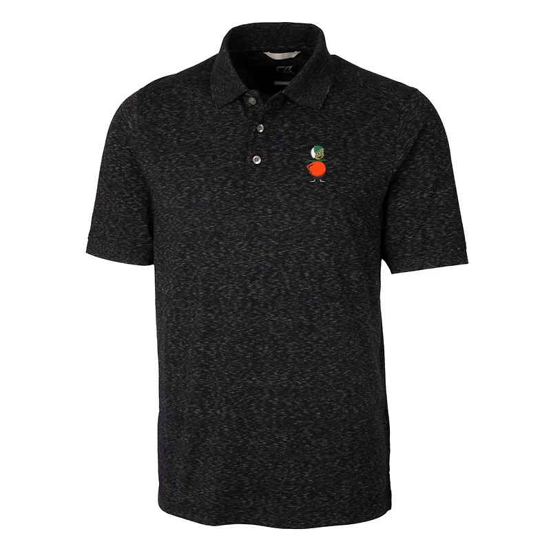 Men's Cutter & Buck Black UCF Knights Advantage Space Dye Tri-Blend Polo