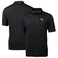 Polo Cutter & Buck noir pour homme UCF Knights grandes tailles Virtue Eco Pique imprimé carreaux recyclé