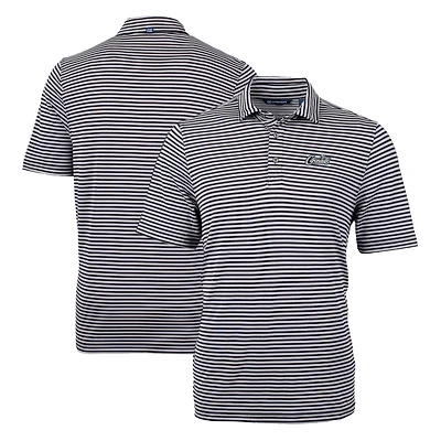 Men's Cutter & Buck Black UCF Knights Citronaut Logo Virtue Eco Pique Stripe Recycled Big Tall Polo