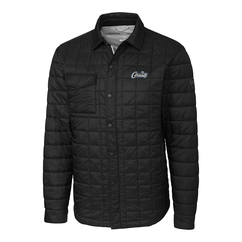 Veste-chemise boutonnée matelassée isolante PrimaLoft Eco pour homme, noire, des UCF Knights, Citronaut Rainier