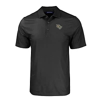 Polo Cutter & Buck pour homme, noir, UCF Knights Pike Eco, imprimé géométrique ton sur ton, extensible et recyclé