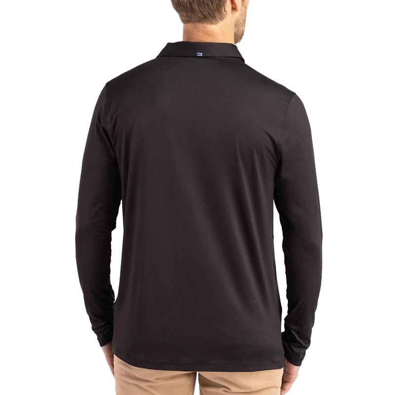 Men's Cutter & Buck  Black UCF Knights Vault Coastline Epic Comfort Long-Sleeve Polo
