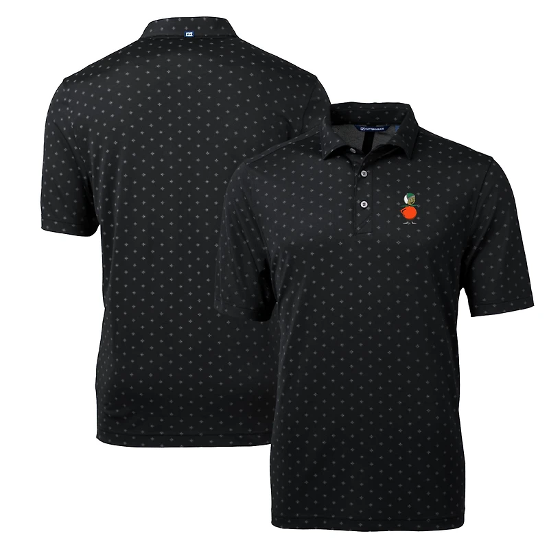 Men's Cutter & Buck Black UCF Knights Virtue Eco Pique Tile Recycled Polo