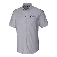 Men's Cutter & Buck Charcoal UCF Knights Citronaut Logo Big Tall Stretch Oxford Button-Down Short Sleeve Shirt