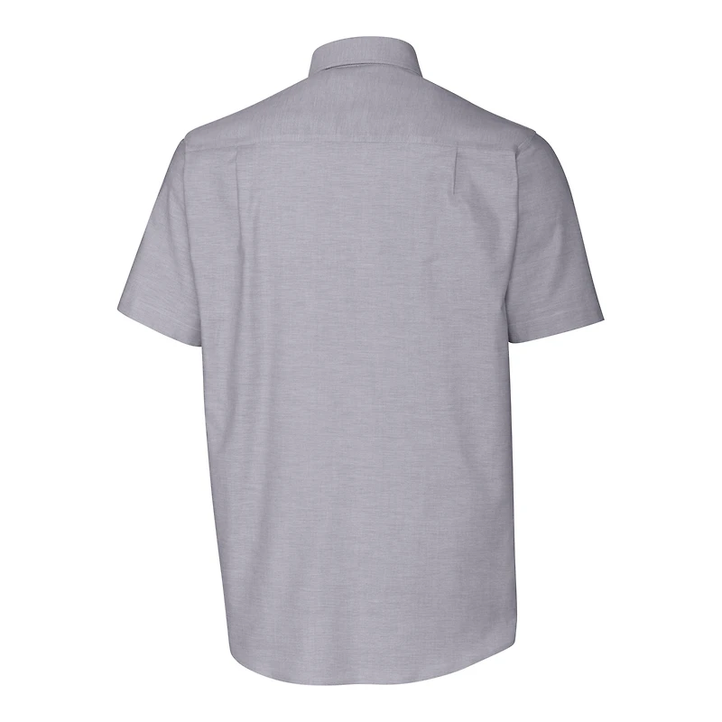 Men's Cutter & Buck Charcoal UCF Knights Citronaut Logo Big Tall Stretch Oxford Button-Down Short Sleeve Shirt