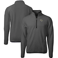 Veste polaire à fermeture éclair quart de tour pour homme, coupe-vent et buck, UCF Knights Cascade Eco Sherpa, gris/noir