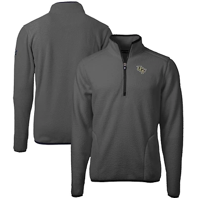 Veste polaire à fermeture éclair quart de tour pour homme, coupe-vent et buck, UCF Knights Cascade Eco Sherpa, gris/noir