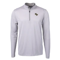 Pull-over à col zippé Cutter & Buck gris/blanc UCF Knights grandes tailles Virtue Eco Pique micro-rayures recyclées
