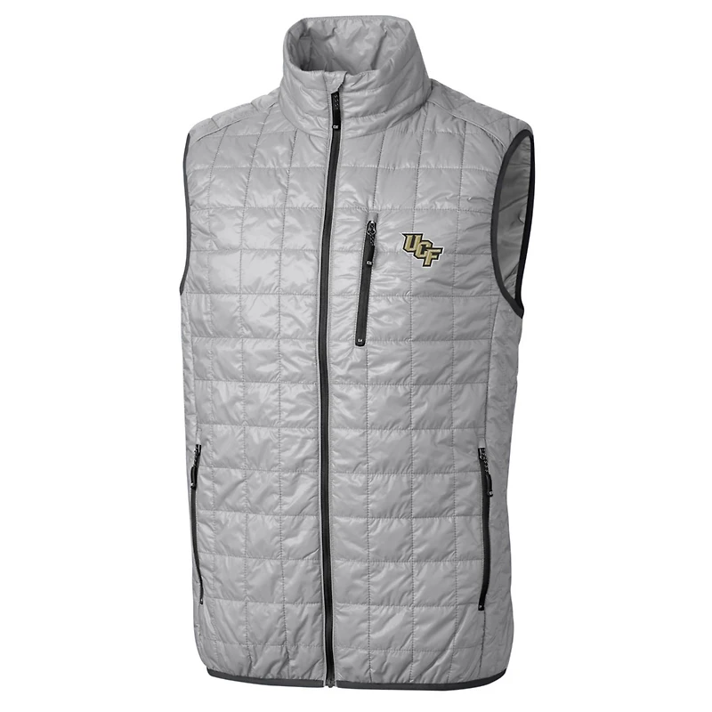 Gilet matelassé Rainier PrimaLoft Eco à fermeture éclair intégrale pour homme, gris, Cutter & Buck, UCF Knights, grandes tailles