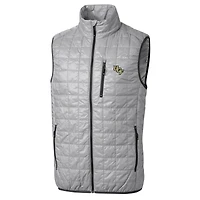 Gilet matelassé Rainier PrimaLoft Eco à fermeture éclair intégrale pour homme, gris, Cutter & Buck, UCF Knights, grandes tailles