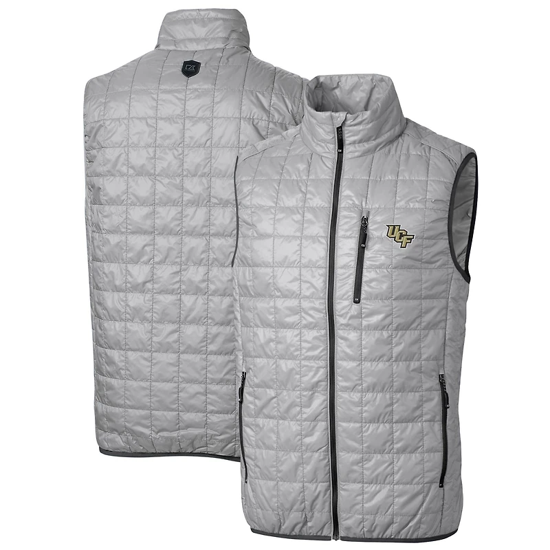 Gilet matelassé Rainier PrimaLoft Eco à fermeture éclair intégrale pour homme, gris, Cutter & Buck, UCF Knights, grandes tailles