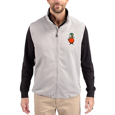 Gilet zippé intégral Cutter & Buck gris UCF Knights Charter Eco Recycled pour homme