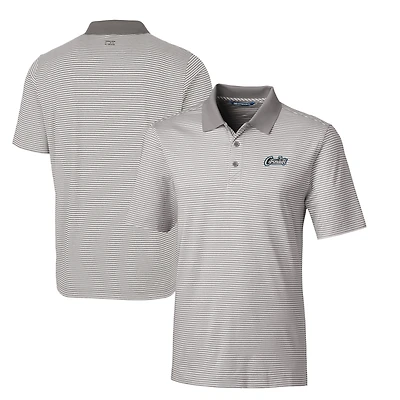 Men's Cutter & Buck Gray UCF Knights Citronaut Forge Tonal Stripe Stretch Polo