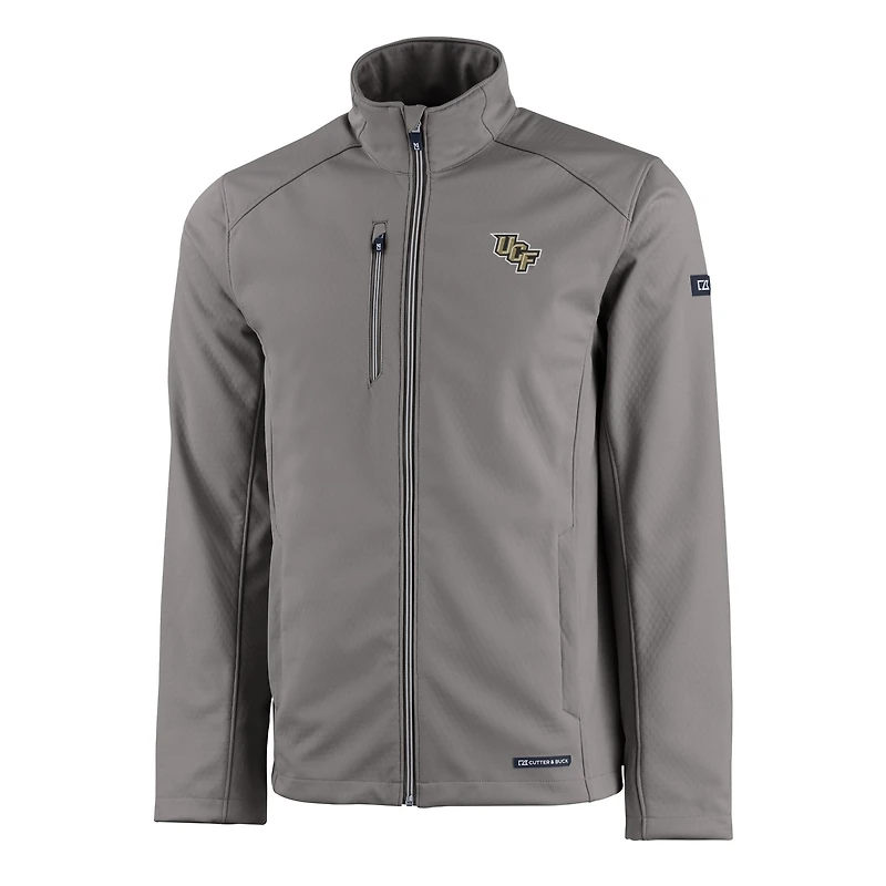 Veste zippée intégrale recyclée Evoke Eco Softshell pour homme, grise, Cutter & Buck, UCF Knights