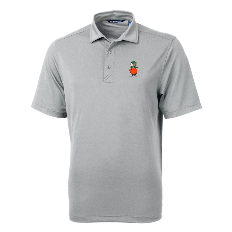 Polo recyclé en piqué écologique pour homme, gris Cutter & Buck, logo de l'équipe UCF Knights