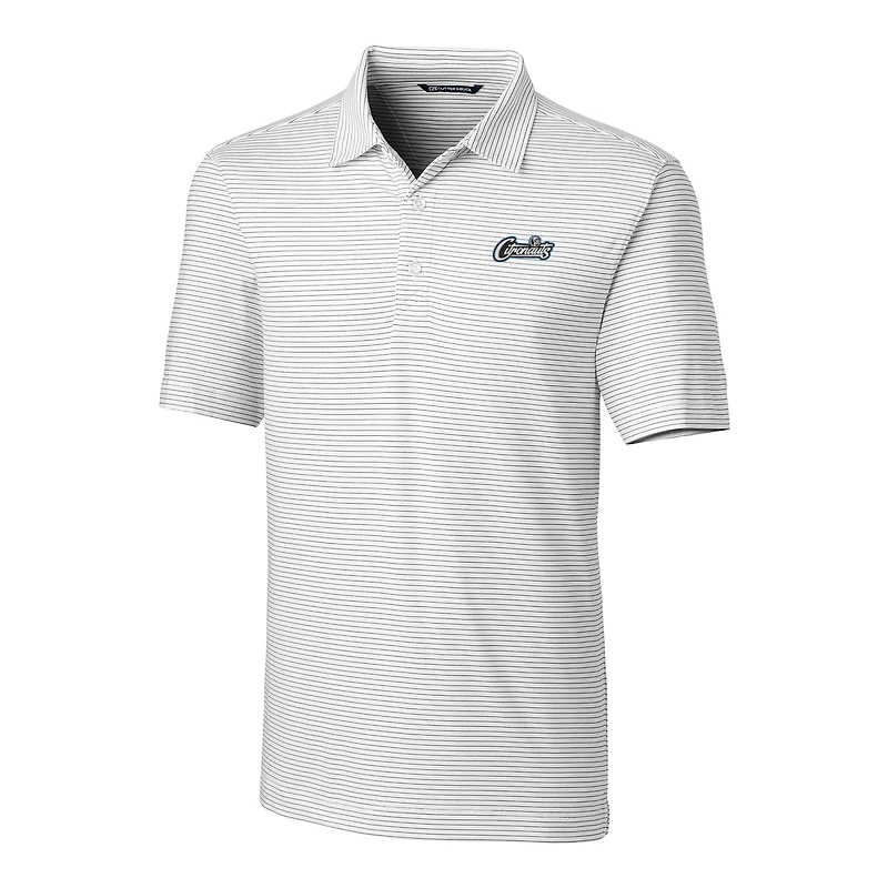 Men's Cutter & Buck White UCF Knights Citronaut Forge Pencil Stripe Stretch Polo