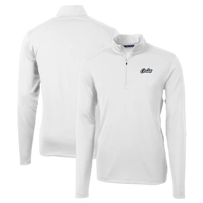 Pull-over blanc à fermeture éclair quart de tour pour homme, coupeur et buck, UCF Knights, Citronaut Logo Virtue Eco Pique, recyclé, grande taille