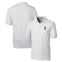 Men's Cutter & Buck White UCF Knights Forge Pencil Stripe Stretch Polo