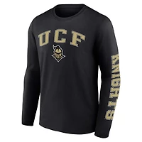Men's Fanatics Black UCF Knights Distressed Arch Over Logo Long Sleeve T-Shirt