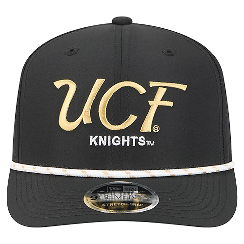 Casquette ajustable New Era noire UCF Knights Performance Rope 9SEVENTY pour homme