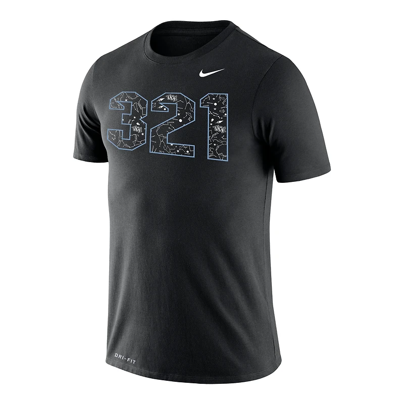 T-shirt de performance Nike UCF Knights 321 Space Game Legend noir pour homme