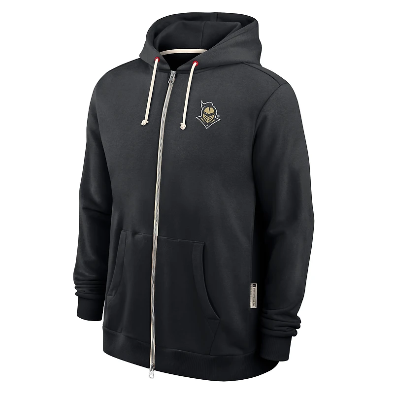 Sweat à capuche Nike noir UCF Knights 2025 Sideline Standard Issue Dri-Fit pour homme, entièrement zippé