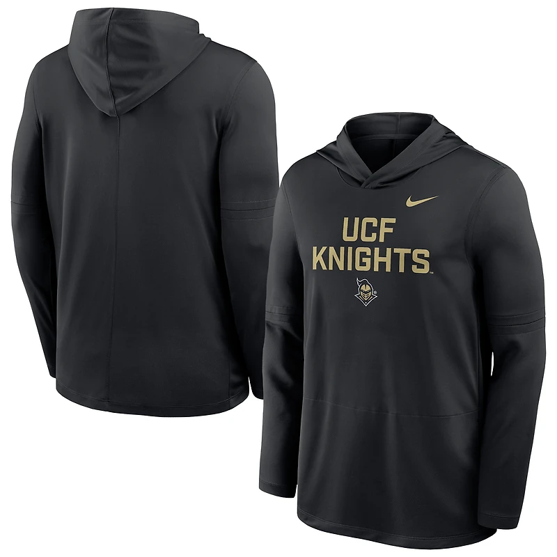 Haut à capuche léger Nike UCF Knights Sideline Dri-FIT pour homme, noir