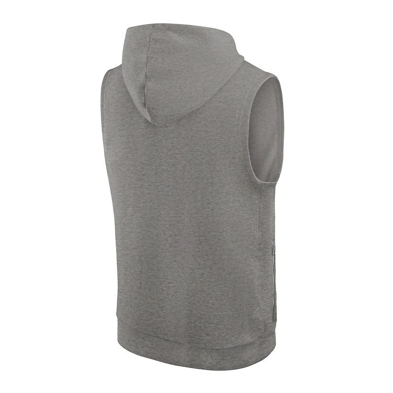 Sweat à capuche sans manches Nike Heather Grey UCF Knights 2025 Sideline Standard Issue pour homme